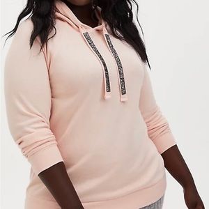 NWT! Torrid Blush Fleece Embellished Drawstring Hoodie Size 1